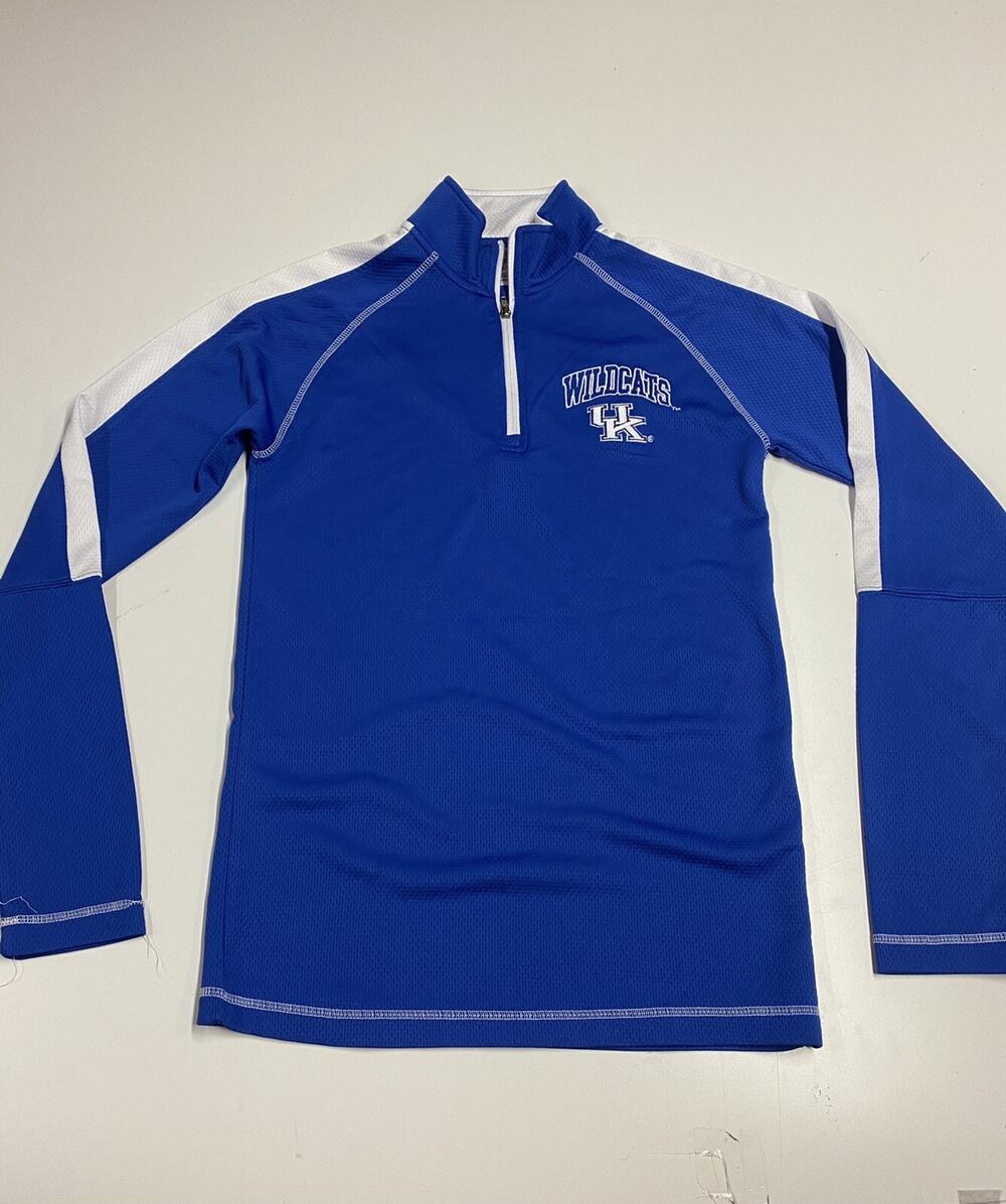 Varsity Threads Kentucky Wildcats Men's Pullover Shirt Small Blue White 1/4 Zip